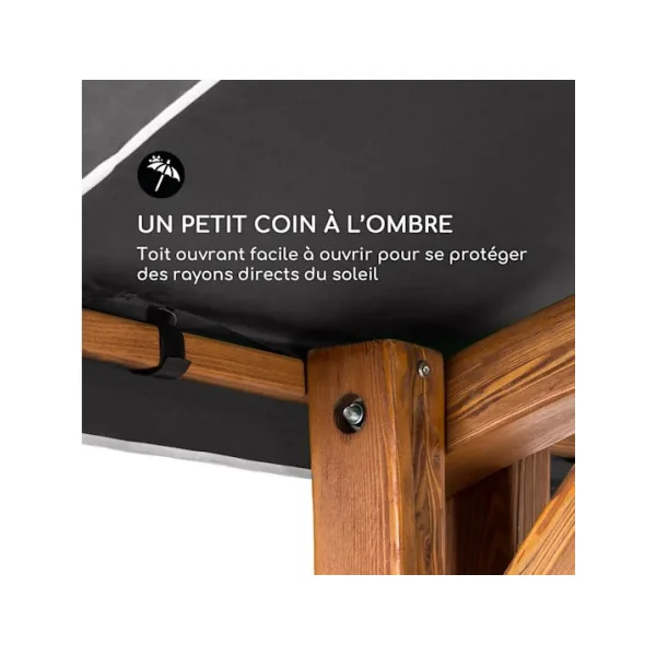 Balancelle de jardin en mélèze massif coussin gris Balancelle jardin balancelle extérieure banc balancelle suspendu