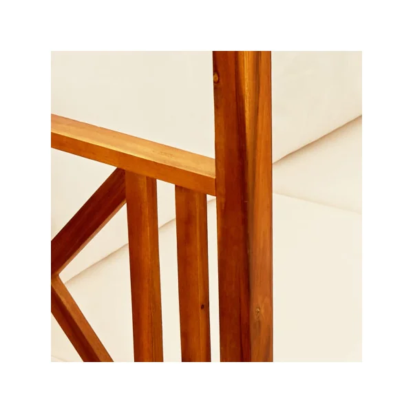 Banc de jardin en acacia massif avec reposes pieds Banc jardin avec auvant crème