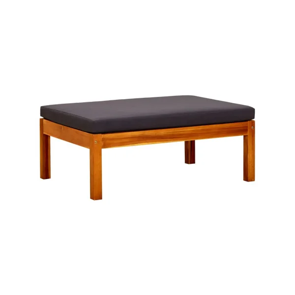 Banc de jardin en acacia massif avec reposes pieds Banc jardin avec auvant gris