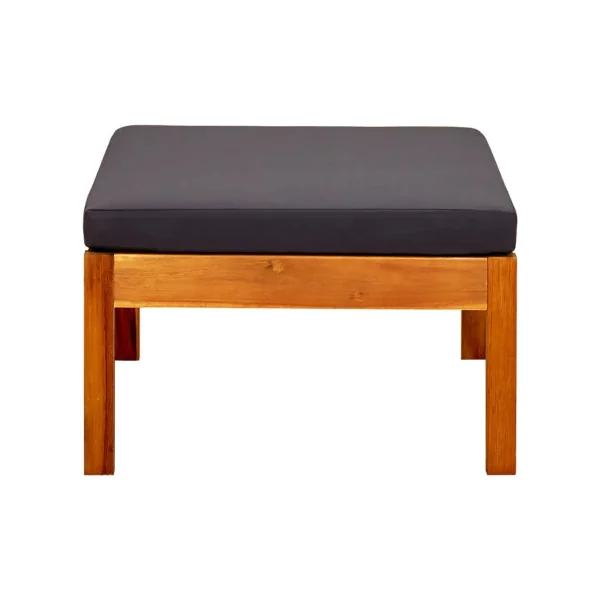 Banc de jardin en acacia massif avec reposes pieds Banc jardin avec auvant gris