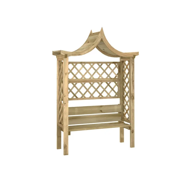 Banc de jardin en pin massif avec pergola en treillis Banc extérieur en bois