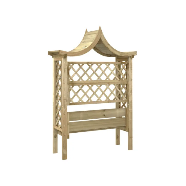 Banc de jardin en pin massif avec pergola en treillis Banc extérieur en bois