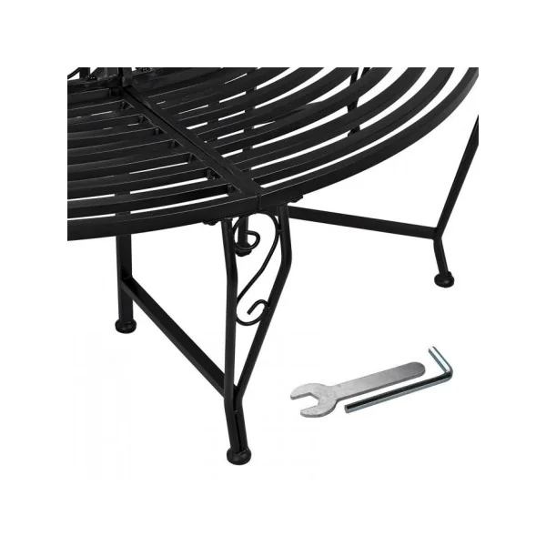 Banc jardin en Métal 360° Banc tour d'arbre Banc Extérieur Banc métal rond