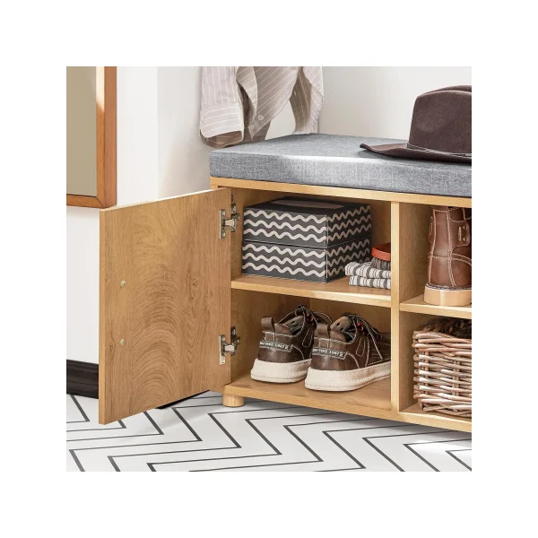Banc à chaussures Tendance chêne Meuble chaussures avec 2 tiroirs 1 Placard