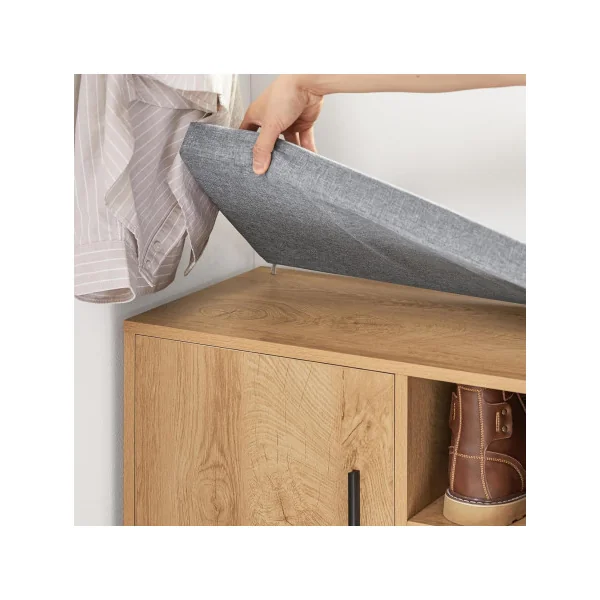 Banc à chaussures Tendance chêne Meuble chaussures avec 2 tiroirs 1 Placard