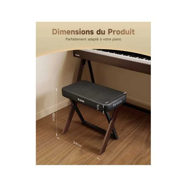 Banquette de piano Donner DKB-300 LW
