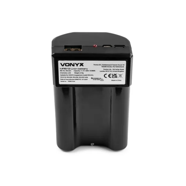 Batterie lithium Vonyx rechargeable sur USB-c pour mégaphone