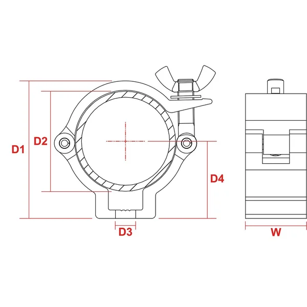 BeamZ BC50-100 Demi-Coupleur Extra-Plat 100kg Alu