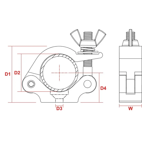 BeamZ BC50-200 Demi-Coupleur Extra-Plat 200kg Alu