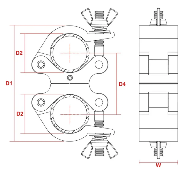 BeamZ BC50-500D Coupleur Pivotant 500kg Alu