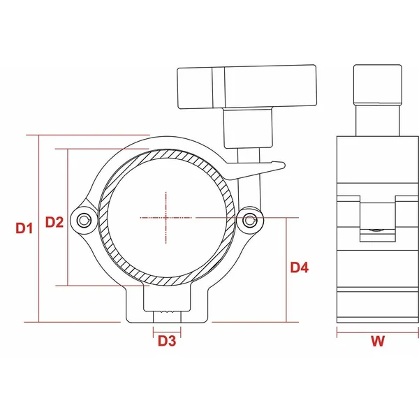 BeamZ BC50B-100N - Demi-Coupleur pour Structure de Scène 100kg - Noir