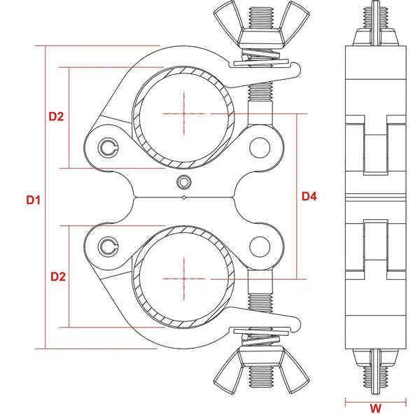 BeamZ BC50B-200D Coupleur Pivotant Extra-Plat 200kg Noir