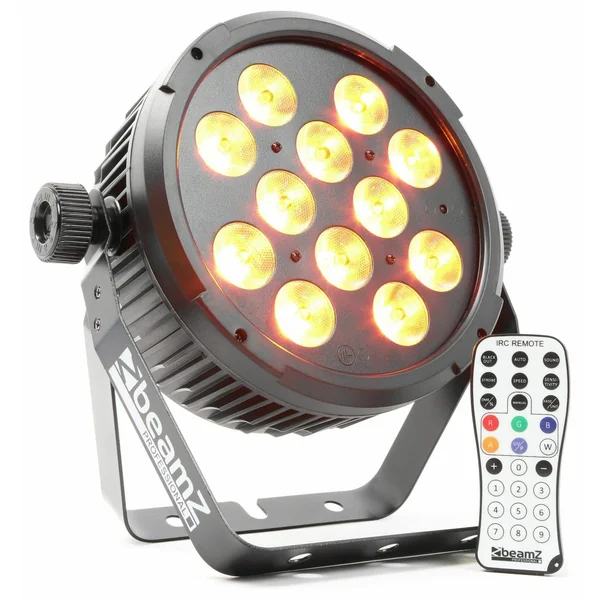 BeamZ BT300 - Projecteur FlatPAR, 12x LED RGBAW-UV, 10W par LED avec Télécommande