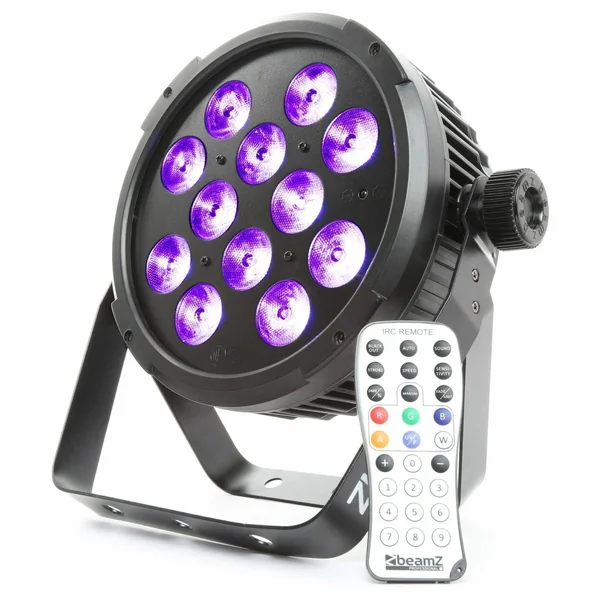 BeamZ BT300 - Projecteur FlatPAR, 12x LED RGBAW-UV, 10W par LED avec Télécommande
