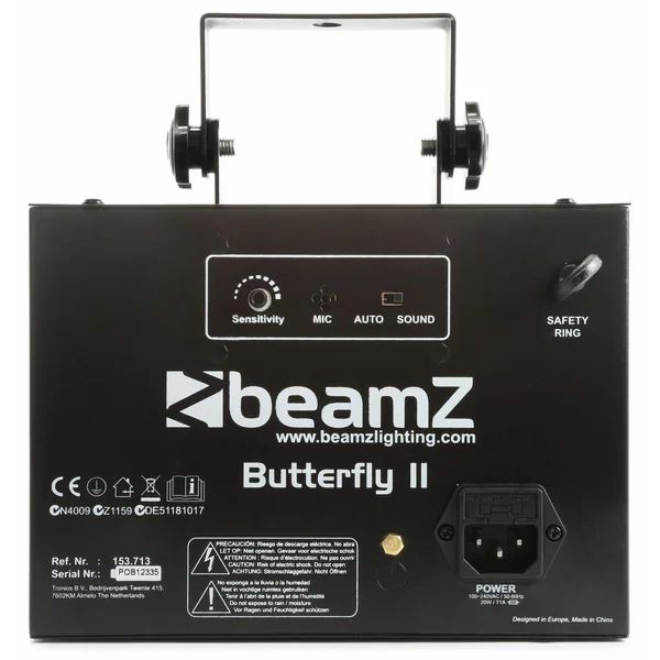 BeamZ Butterfly II LED Mini Derby - Shows Préprogrammés, Jeu de Lumières LED avec Télécommande