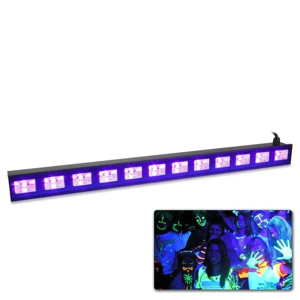 BeamZ BUV123 - Barre LED UV, 12 LED UV, Puissance 3 Watts par LED