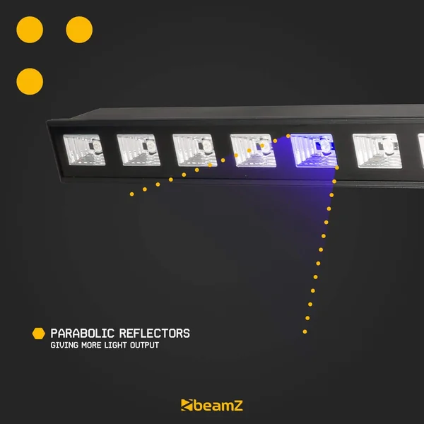 BeamZ BUV123 - Barre LED UV, 12 LED UV, Puissance 3 Watts par LED