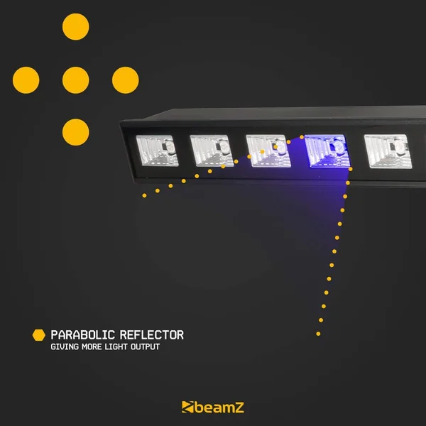 BeamZ BUV63 - Barre LED UV, 6 LED UV, Puissance 3 Watts par LED