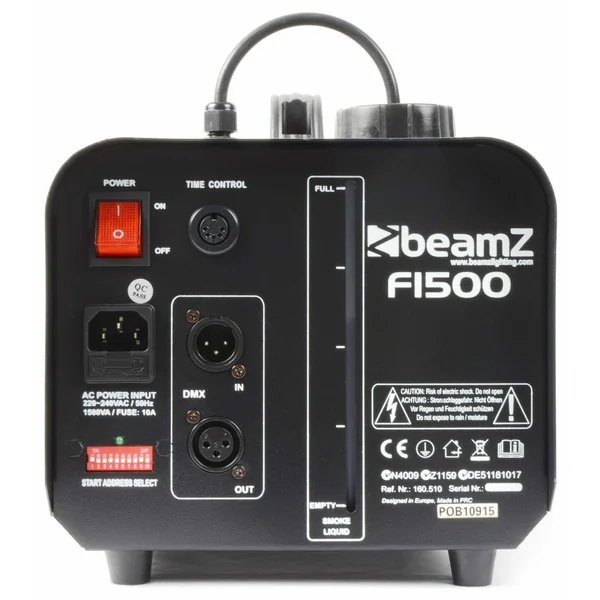 BeamZ Fazer F1500 - Machine à Fumée 1500 Watts avec Télécommande et DMX