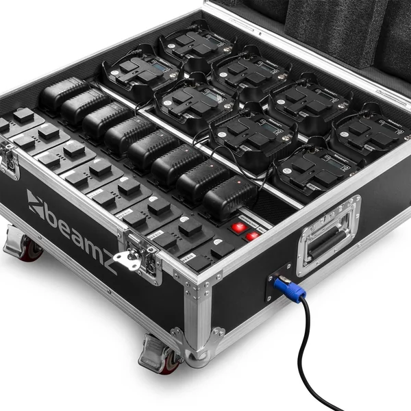 BeamZ FCC10 - Flightcase pour 8 Uplight BBP54 avec Chargeur Intégré