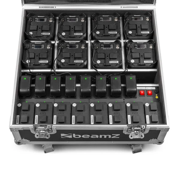 BeamZ FCC10 - Flightcase pour 8 Uplight BBP54 avec Chargeur Intégré