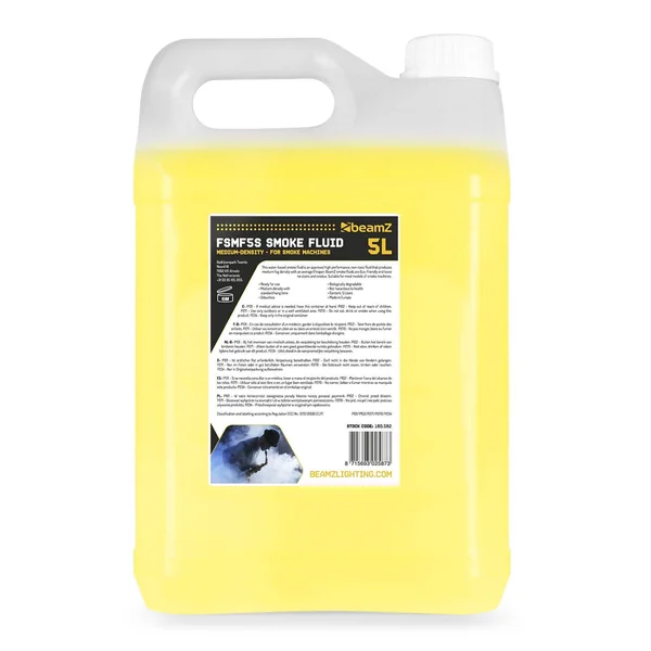 BeamZ FSMF5S - Liquide pour Machine à Fumée 5L - Densité Moyenne, Suspension Standard