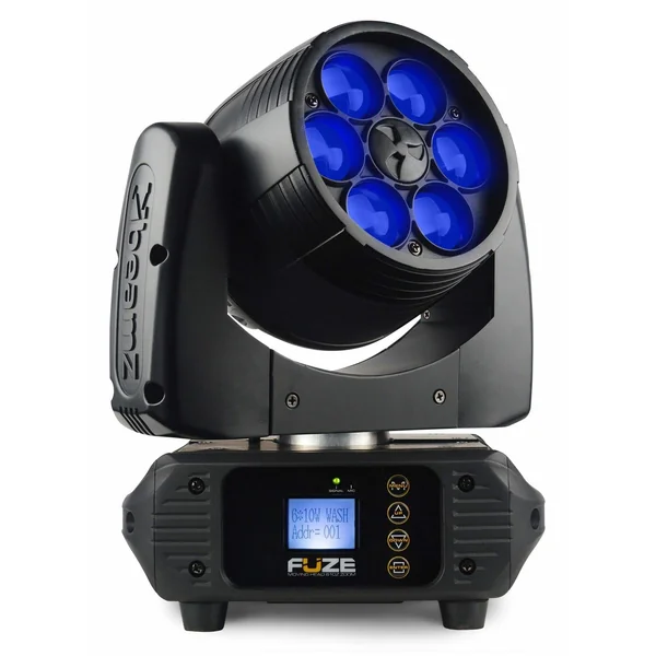 BeamZ FUZE610Z - 2 Lyres Wash avec Flightcase, 6x LED RGBW LED 10W, Mode DMX