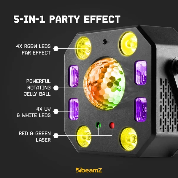 BeamZ Lightbox5 - Projecteur Lumineux 5 en 1 avec Laser