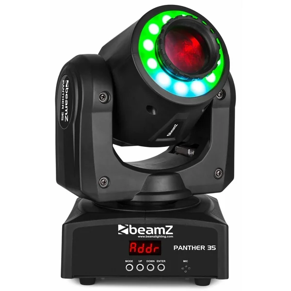BeamZ Panther 35 - Lyre Spot avec Anneau de LEDs, 35W, Mode DMX, 7 Couleurs + Blanc