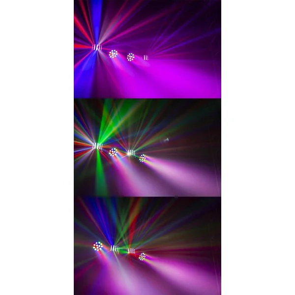 BeamZ Partybar2 - 2x Projecteurs PAR + 2x Derby, Mode DMX, avec Télécommande