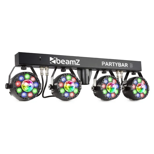 BeamZ Partybar3 - 4x Projecteurs PAR avec Magic Ball, Mode DMX, avec Télécommande