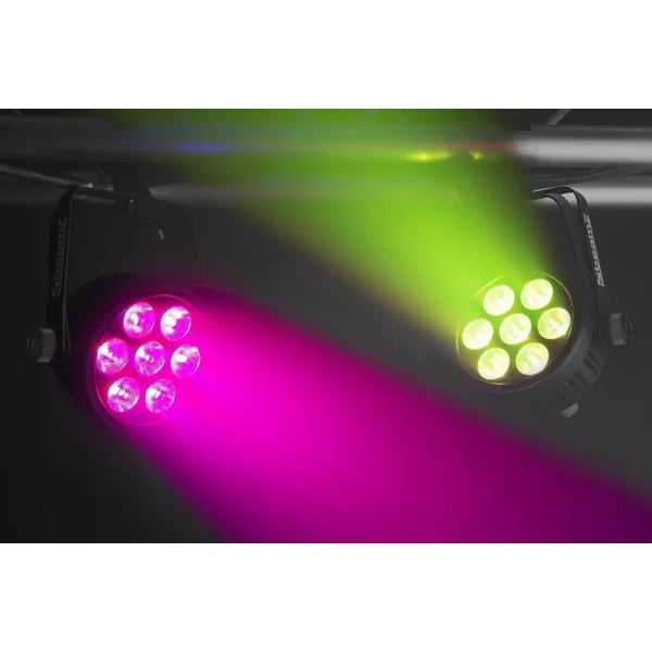BeamZ Professional BAC500 LED - Projecteur PAR, 7x LED RGBA-UV-CW/WW, Boitier Aluminium avec Télécommande
