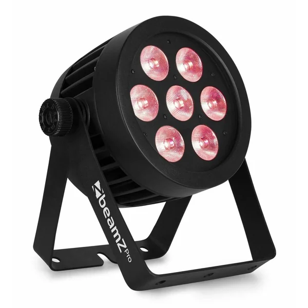 BeamZ Professional BWA530 - Projecteur PAR CAN IP65, 7x LED RGBW avec Boitier Étanche - Aluminium