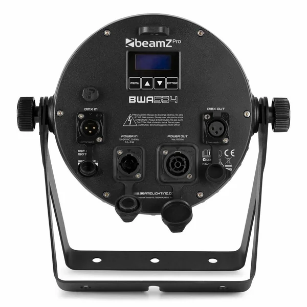 BeamZ Professional BWA534 - Projecteur PAR CAN IP65, 12x LED RGBWA-UV, avec Boitier Étanche - Aluminium