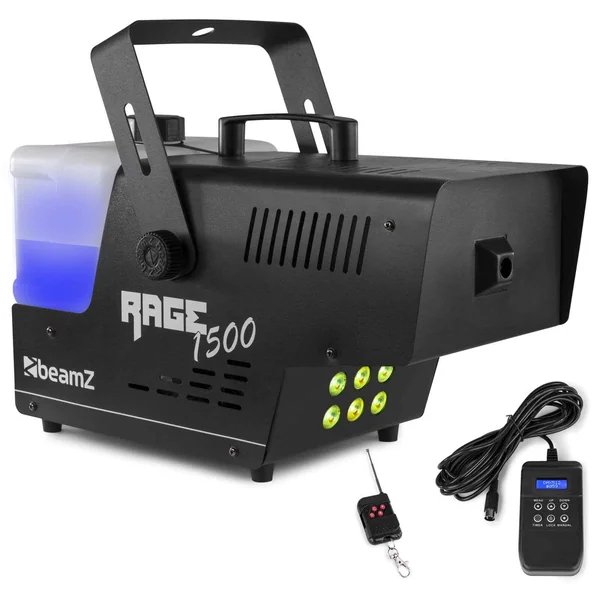 BeamZ RAGE1500LED - Machine à Fumée 1000 Watts avec LEDs RGB et DMX