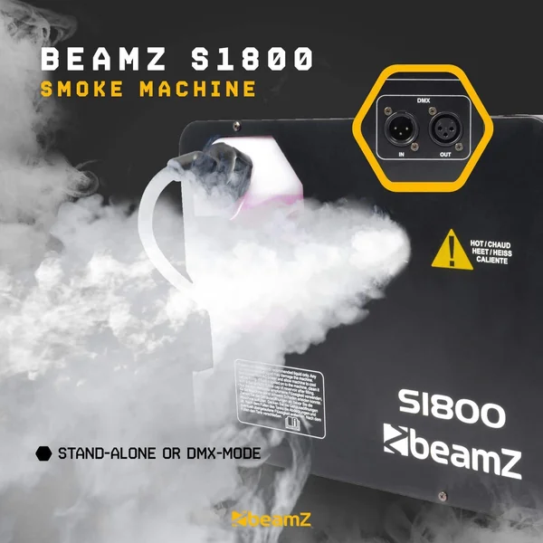 BeamZ S1800 - Machine à Fumée Verticale et Horizontale 1800 Watts Contrôle DMX