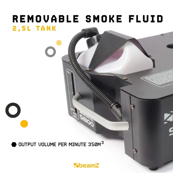 BeamZ S1800 - Machine à Fumée Verticale et Horizontale 1800 Watts Contrôle DMX