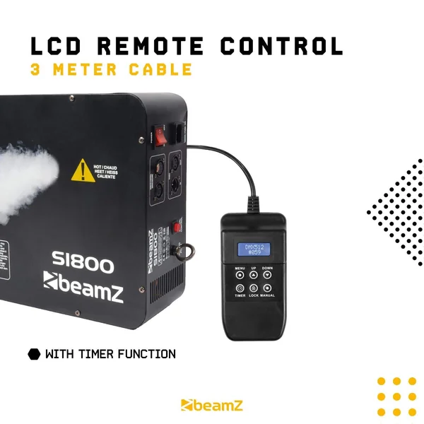 BeamZ S1800 - Machine à Fumée Verticale et Horizontale 1800 Watts Contrôle DMX