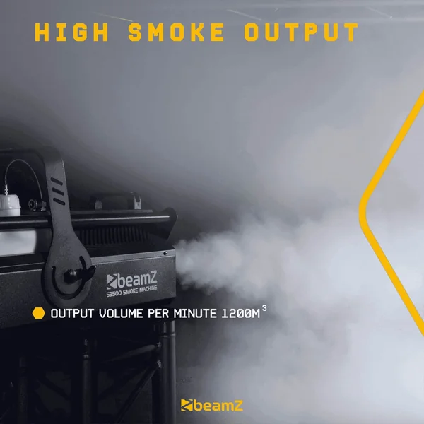 BeamZ S3500 - Machine à Fumée 3500 Watts avec Télécommande et DMX
