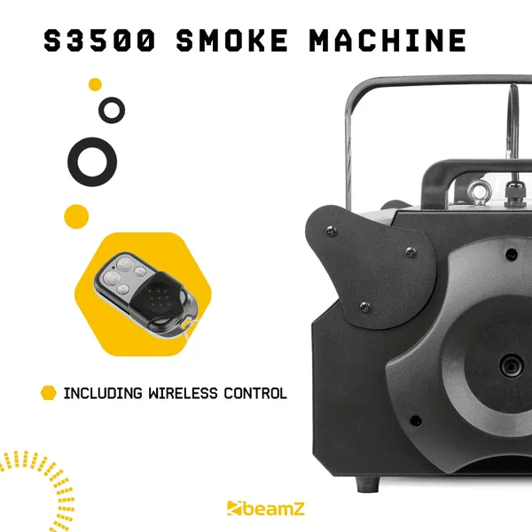 BeamZ S3500 - Machine à Fumée 3500 Watts avec Télécommande et DMX