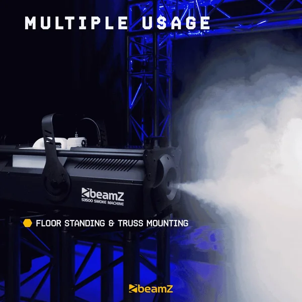 BeamZ S3500 - Machine à Fumée 3500 Watts avec Télécommande et DMX