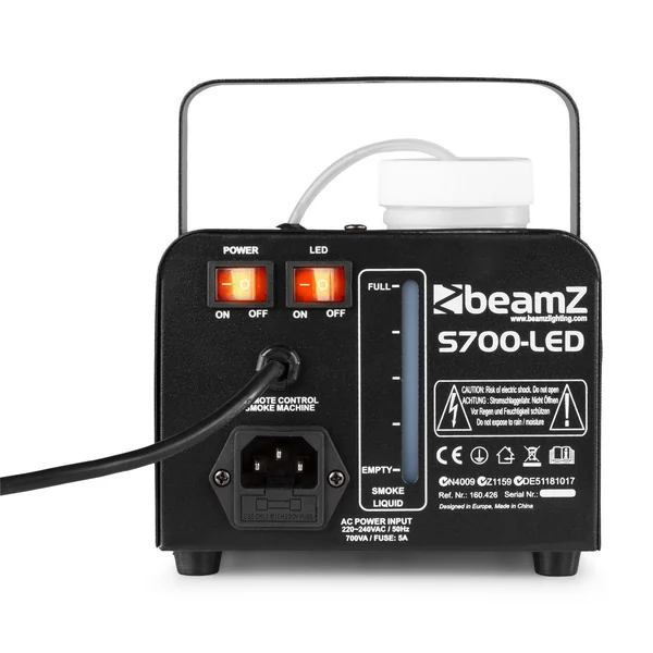 BeamZ S700LED - Machine à Fumée 700 Watts avec Effet Flamme