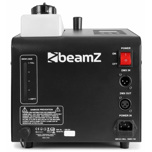 BeamZ SB1500LED - Machine à Fumée et à Bulles, 1500W, Réservoir 1,35L, Mode DMX