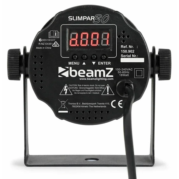 BeamZ SLIMPAR30 - LED Projecteur PAR, 6x LED RGB, 3W par LED