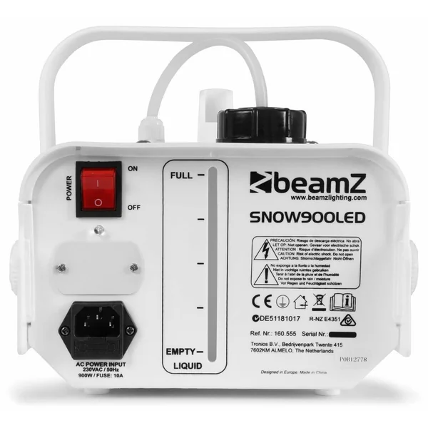 BeamZ SNOW900LED - Machine à Neige 900 Watts avec Liquide 1L