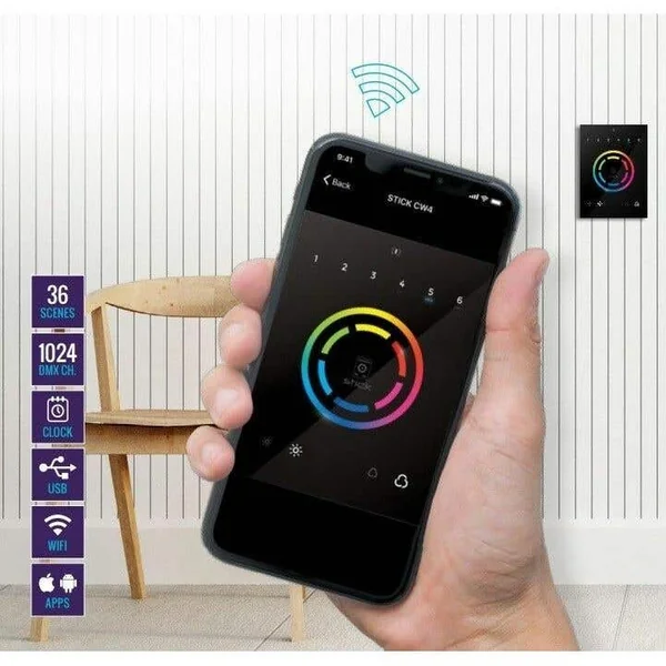 BeamZ STICK-CW4 - Interface DMX, 512 Canaux, Livré avec Câble USB