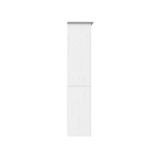 Bibliothèque Blanche de Salon Pin Massif Meuble Rangement Bibliothèque Moderne avec Placard
