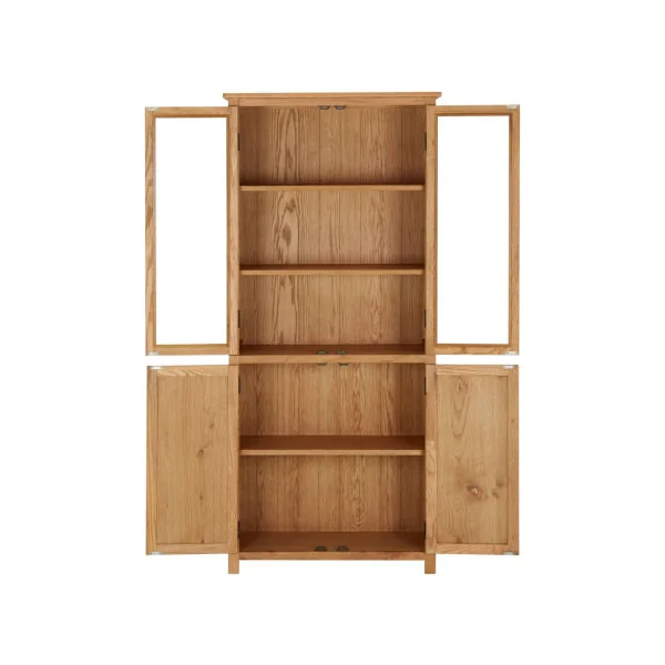 Bibliothèque de Rangement 180 cm Chêne Rangement Livres avec 4 portes
