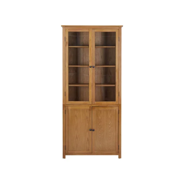 Bibliothèque de Rangement 200 cm Chêne Rangement Livres avec 4 portes