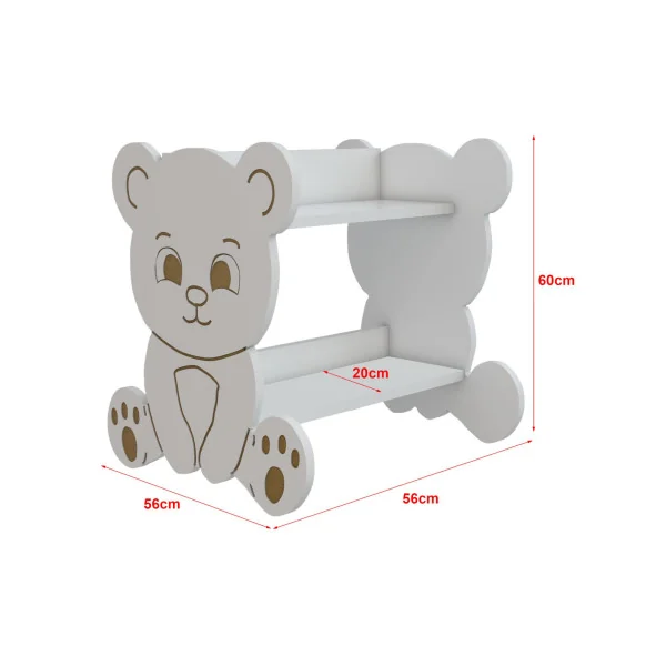 Bibliothèque pour enfant blanche motif ours